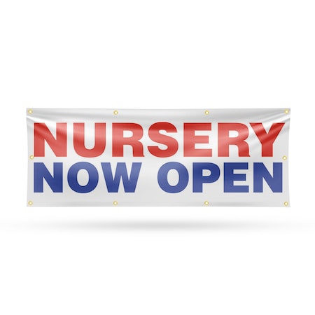 Signmission Nursery Now Open, 36 Inch x 96 Inch, Vinyl Banner B-96-30767