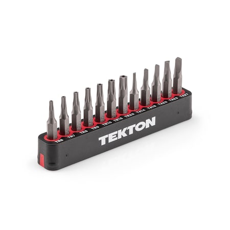 Tekton 4 mm Tamper Star/Triangle Bit Set with Rail, 12-Piece, TR6-TR20, TA14-TA27 DZZ92002