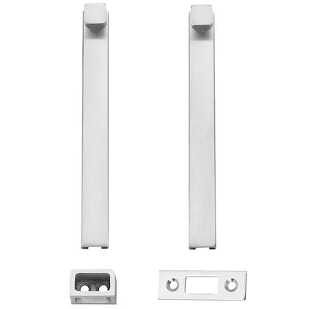 Ives 8in Steel Surface Bolt, Mortise and Universal Strikes, Locking, Satin Chrome SB1630-TBL US26D