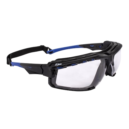 Radians Thraxus Elite, Safety Glasses, IQuity Anti-Fog & Anti-Scratch, Clear Lens, Blue Frame, Half-Frame TXE2-13ID