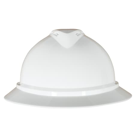 Msa Safety V-Gard 500 Hat, White Vented, 4-Point Fas-Trac III 10167911