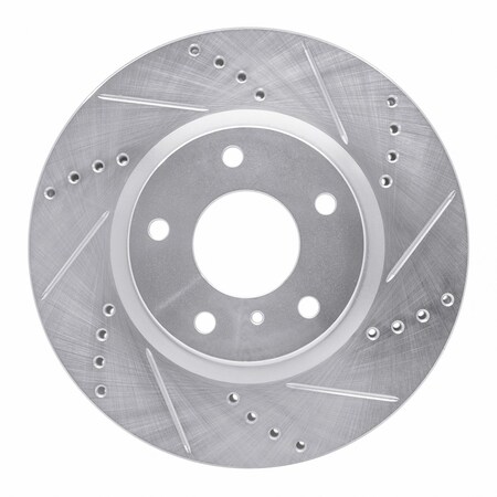 Dynamic Friction Co DFC Brake Rotor - Drilled and Slotted - Silver 631-68007R