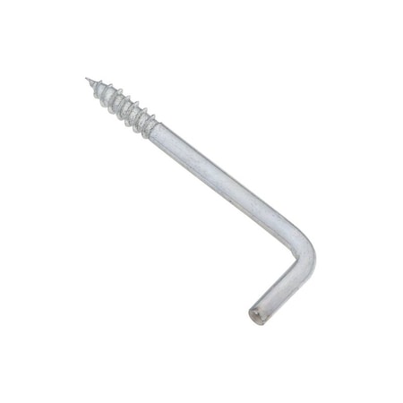 National Hardware Square Bend Hook, 3.06 in L, Steel, Zinc, 2PK N120-287