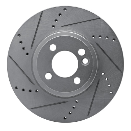 Dynamic Friction Co DFC Brake Rotor - Drilled and Slotted - Silver 631-32006L