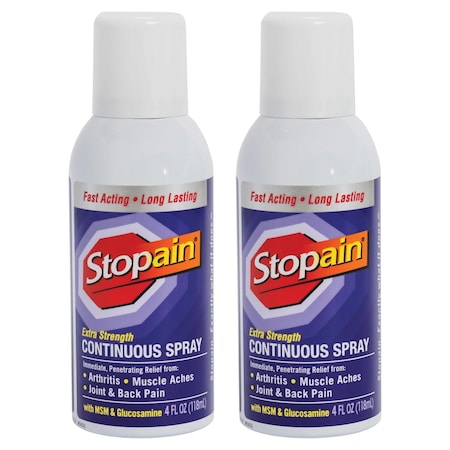Stopain Extra Strength Topical Pain Relief, 8% Menthol, 3oz Spray, 2PK 5-850-022