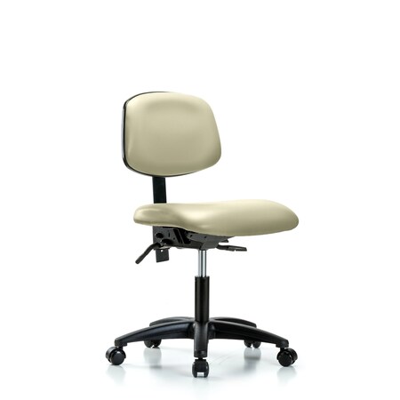 Blue Ridge Ergonomics Desk Chair Desk Chair, Vinyl, Tilt Casters, Wht, No Arms, 18" to 23" Height, Vinyl, Adobe White BR-VDHCH-RG-T1-A0-RC-8501