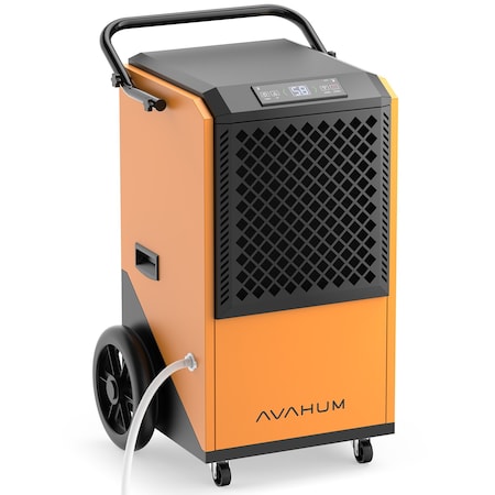 Edendirect 305 pt. 9000 sq. ft. Bucketless Commercial Dehumidifier in Orange with Pump, Drain Hose ZR-DE320