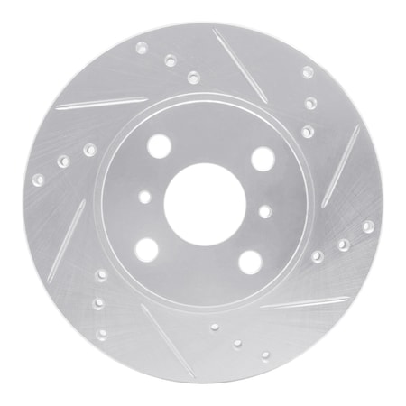 Dynamic Friction Co DFC Brake Rotor - Drilled and Slotted - Silver 631-76072R