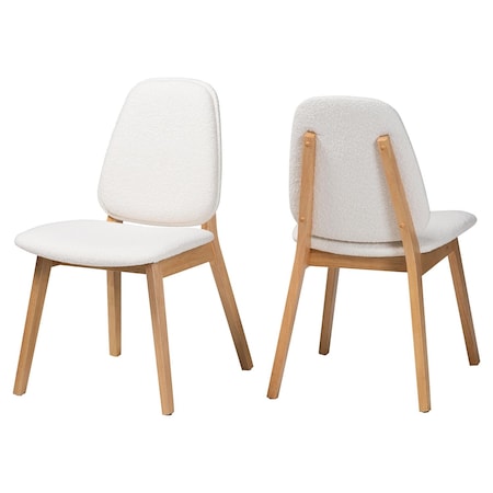 Baxton Studio Hudson Boucle Upholstered Dining Chair Set of 2 261-2PC-14269-ZORO