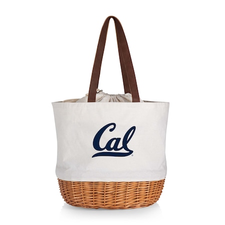 Picnic Time Family Of Brands NCAA Cal Bears Coronado Canvas and Willow Basket Tote - Picnic Bag 203-00-187-074-0