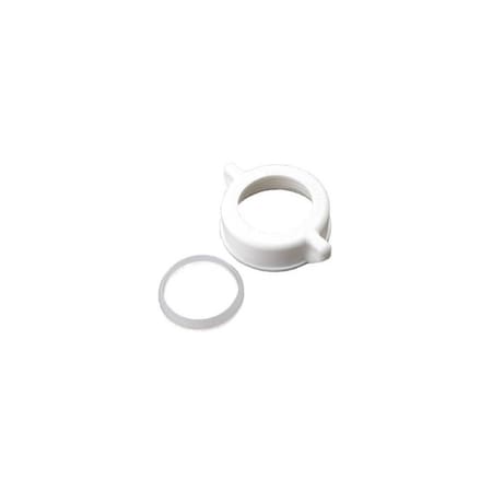 Master Plumber Slip Joint Nut & Washer, White Plastic, 1-1/4 In. OD Tube 823-682
