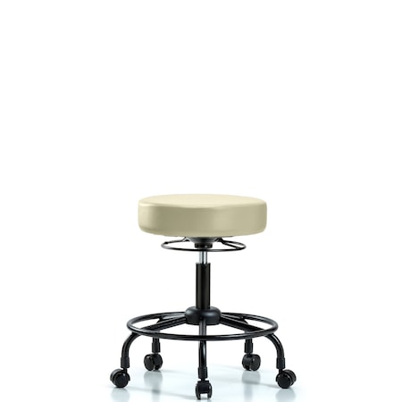 Blue Ridge Ergonomics Desk Stool, Vinyl, RT, Casters, Wht BR-VDHSO-RT-RC-8501