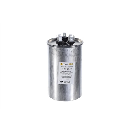 Titan Pro 55+5 MFD 440 V Round Run Capacitor TRCFD555