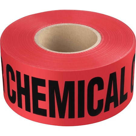 Ironwear 3in x 1000' Barricade Tape, Danger Chemical Cleaning, 2.5 Mil Thick, Red 1101-05