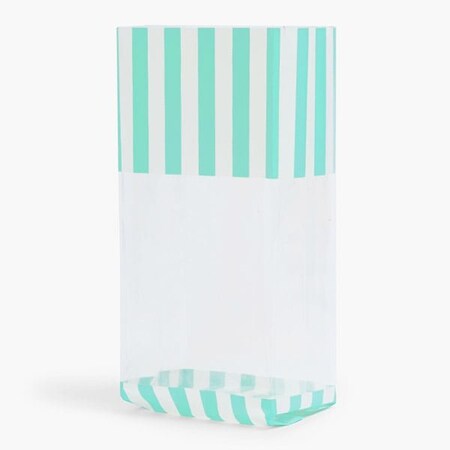 Nashville Wraps Aqua Cabana Stripe Cello Bags, 5x3x11.75, 100PK C4BAQCS