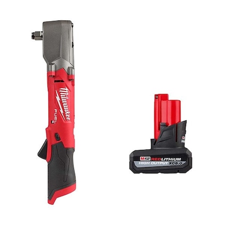 Milwaukee Tool M12 FUEL Impact Wrench+M12 XC5.0 Battery 2565-20, 48-11-2450