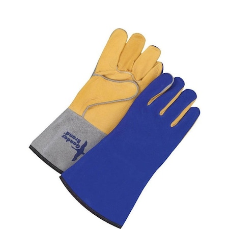 Bdg Welding Gloves, Blue Cowhide, OS, PR 64-1-1477B