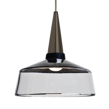 Besa Lighting Besa Baron 10 Pendant, Black/Clear, Bronze Finish, 1x 60W MAX E26 Base 1JT-BARON10BK-BR