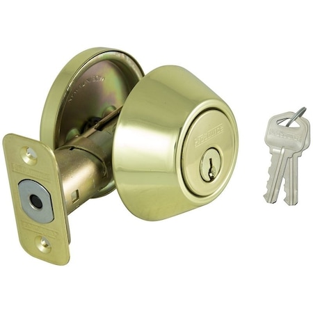 Prosource Signature Series Deadbolt, 3 Grade, Polished Brass, 2-3/8, 2-3/4 in Backset, KW1 Keyway D271-RU5V