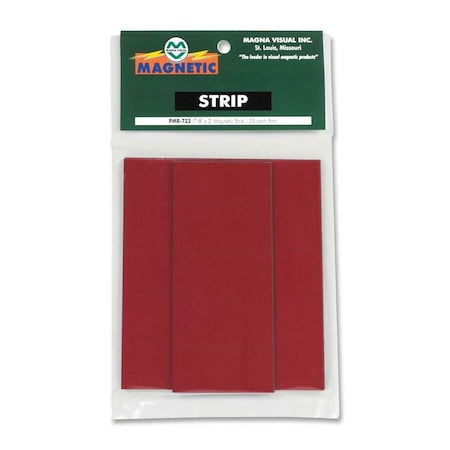Magna Visual Magnetic Red Strips 2" X 7/8", 25 Per Pack PMR-723