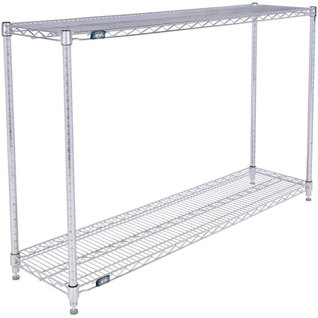 Global Industrial Nexel 2 Shelf, Stainless Steel Wire Shelving Unit, Starter, 54"W x 14"D x 34"H B3149585