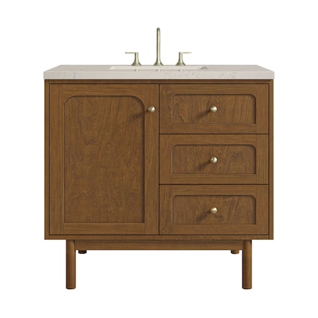 James Martin Vanities Laurent 36" Single Vanity, Honey Oak w/ 3 CM Siberian Silestone Top 545-V36-HNO-3SFR