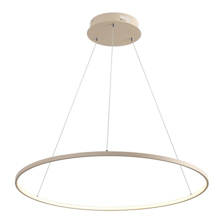 Jonathan Y Brice 35" Modern Contemporary Metal Round Dimmable Integrated LED Pendant, Beige JYL7220H