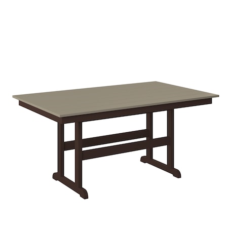 Polybird 38" X 64" TABLE "COUNTER HEIGHT".     WEATHERWOOD AND TUDOR BROWN POLYBIRD P19-C