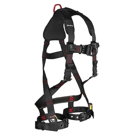 Falltech FT-Iron Full Body Harness, XL, 425 lb, Quick-Connect Chest/ Tongue Leg Straps, Back, Chest D-Ring 8143BFDXL