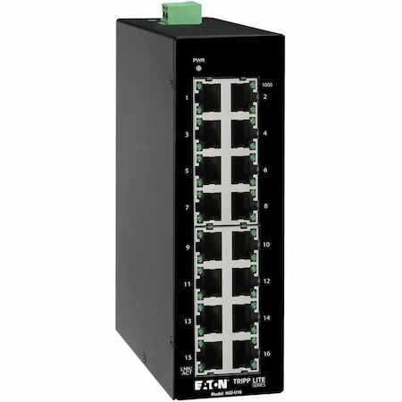 Tripp Lite Ethernet Switch, 16 Ports, 2" W, 6 1/4" H NGI-U16