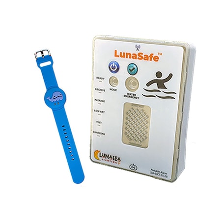 Lunasea Lighting Lunasea Water Activated RF Transmitter w/Rechargeable Alarm Receiver - Blue LLB-64BL-02-K2