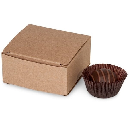 Nashville Wraps Kraft Candy Truffle Boxes, 2-5/8x2-3/4x1-1/4, Holds 4, 50PK TC4KR