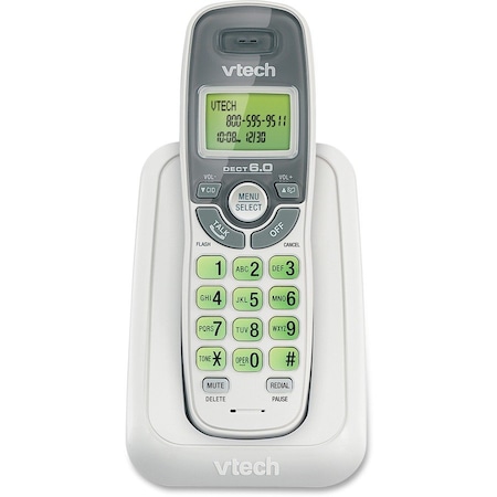 Vtech CS6114 DECT 6.0 Cordless Phone with Caller ID/Call Waiting, White with 1 Handset CS6114
