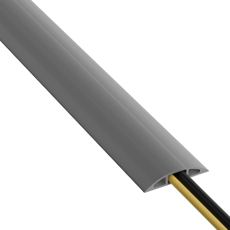 D-Line Cable Protector, 1/2 in H, 30 ft L, 2-3/8 in W, 1 Channel, PVC, Gray US/CC-4/9M