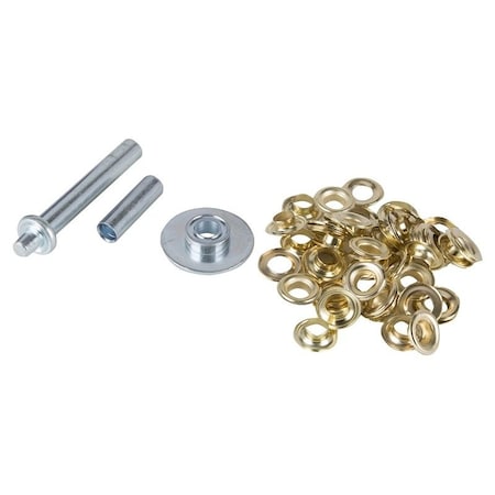 Vulcan Grommet Tool Kit, 30-Piece, Brass/Steel, Brass/Silver, Brass/Zinc Plated JL-VT15988