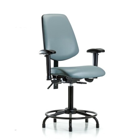 Blue Ridge Ergonomics Vinyl Chair, Vinyl, Adjustable Arms BR-VMBCH-MB-RT-T1-A1-RG-8822