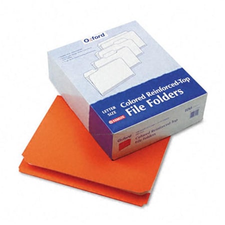 Pendaflex Two-Ply- Reinforced File Folder- Straight Cut- Top Tab- Letter- Orange- 100/Box, 100PK R152ORA