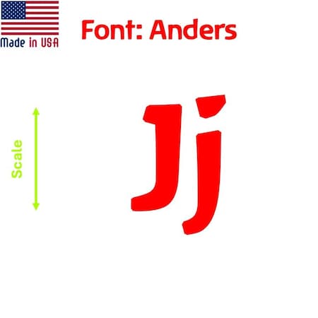 Aacc Self-Adhesive Vinyl Letter: j, Scale: 4.5 in. Color: Red Font: Anders by, 24PK AACC-Anders-lj-Red-I4.5x24