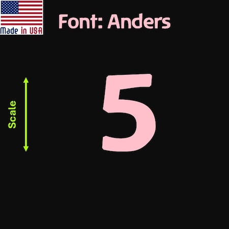 Aacc Self-Adhesive Vinyl Number: 5, Size: 4 in. Color: Pink Font: Anders, 1 sticker AACC-Anders-N5-Pink-I4x1