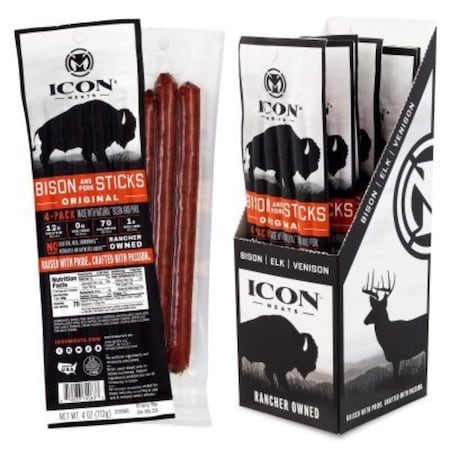 Icon Meats Bison & Pork Original Sticks 4 oz Pouch 74063
