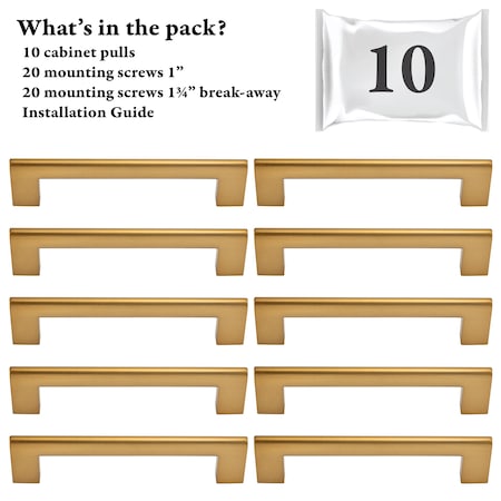 Designperfect 5 1/16'' Center-to-Center Bar Pull, 10PK DPA10S104CBZ