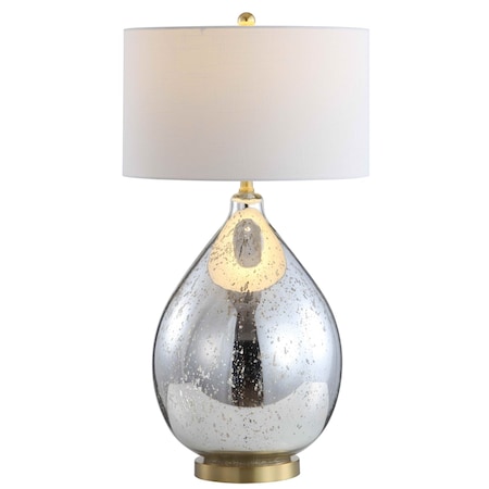 Jonathan Y Sasha 30.75" Glass/Metal LED Table Lamp, Mercury Silver JYL1066A