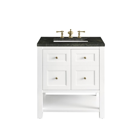 James Martin Vanities Breckenridge 30" Single Vanity, Bright White, w/ 3 CM Phantome Eclos Top 330-V30-BW-3PHT
