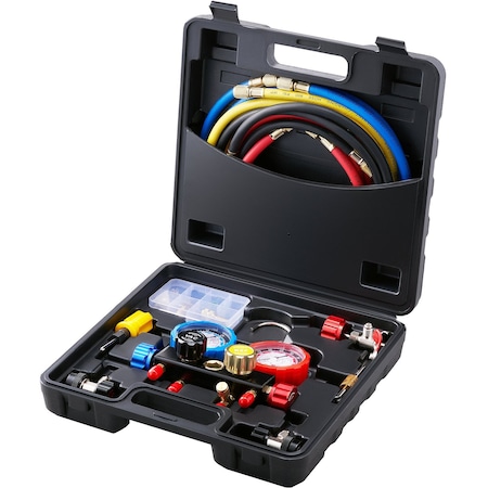 Vevor AC Manifold Gauge Set 4-Way Fit R134A R12 R410A Refrigeration Charging WZ--J401