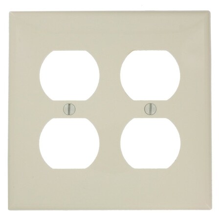 Leviton Receptacle Wallplate, Standard Size, Gang 2, Light Almond 80716-T