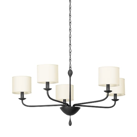 Troy Lighting Osmond 5 Light Chandelier 36 In. Black Iron F9737-BI