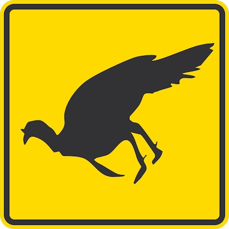 Lyle Turkey Crossing Symbol, 30x30, Diamond Grade, Yellow G-14983-DG_30x30