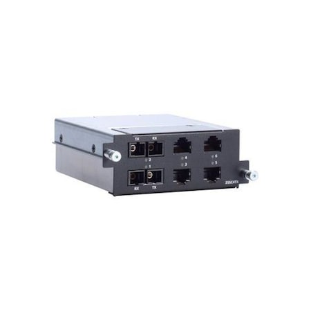 Moxa Fast Ethernet module with 2 single-mode 100BaseFX ports with SC connectors, RM-G4000-2SSC4TX