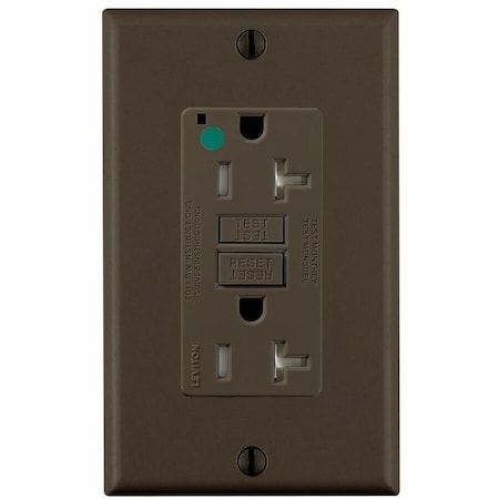 Leviton SmartlockPro GFCI 20A HG/TR/PI Brown GFTR2-HF
