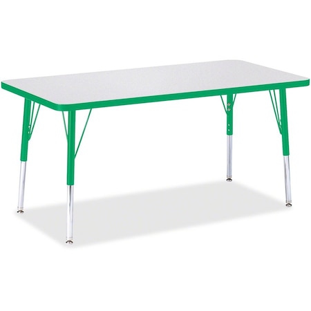 Jonti-Craft Berries Rectangle Activity Table, 24 in. x 48 in., E-height, Freckled Gray/Green/Gray 6403JCE119